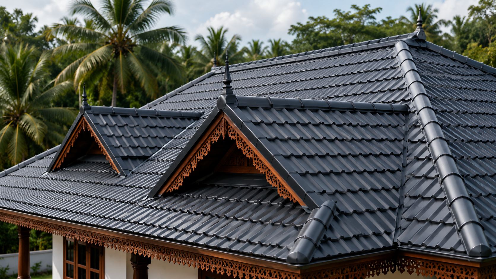 Modern Kerala roofing work